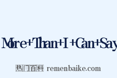 More+Than+I+Can+Say是什么意思的图片
